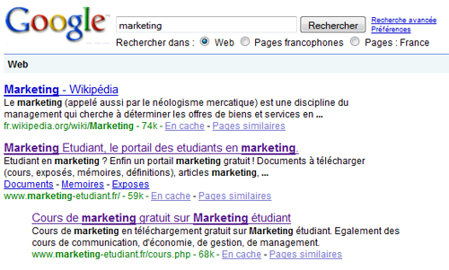 Sitelink google