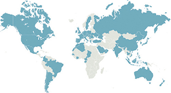 La présence d'AXA dans le monde