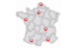 Carte des différents Campus Veolia en France