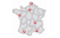 Carte des différents Campus Veolia en France