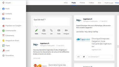 Nouvelle Interface Google+