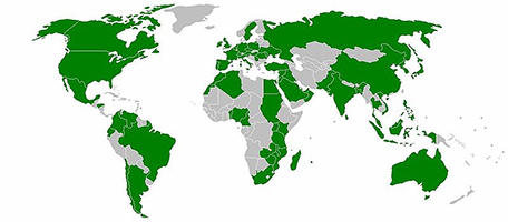 Répartition des sites de production de Lafarge dans le monde