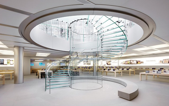 Apple dépose un brevet pour son incroyable structure ... Escalier Verre désign