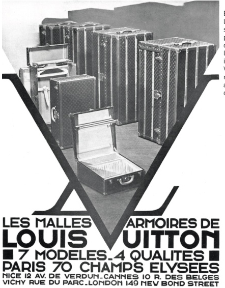 Reclame - ANCIENNE PUBLICITE COIFFEUSE LOUIS VUITTON 1928