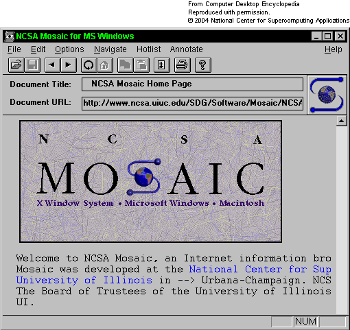 Le premier navigateur Internet, NCSA Mosaic