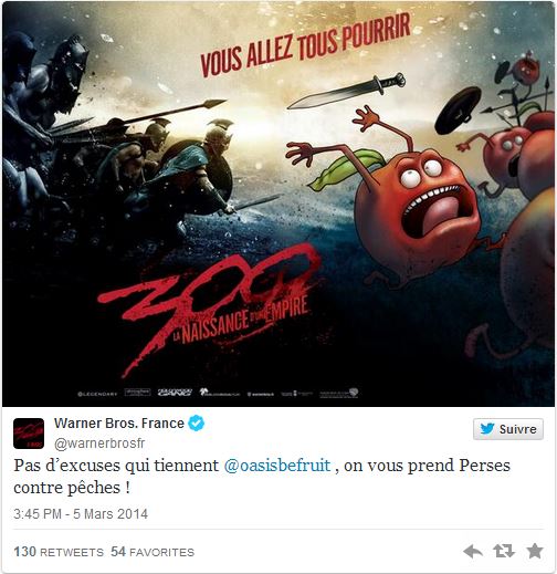 Tweet Oasis sur 300 La naissance d'un empire de warner Bros