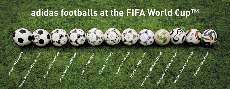 Les ballons Adidas de la coupe du monde de football