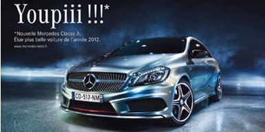 Publicité Mercedes Classe A, élue voiture de l'année 2012