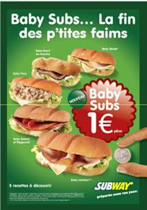 Publicité BabySub de Subway