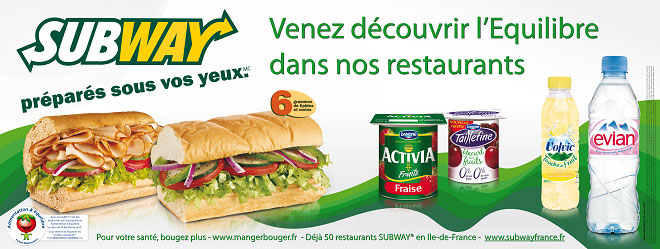 Programme Alimentation & Equilibre, Subway et Danone