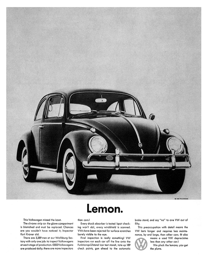 Publicité Coccinelle de Volkswagen