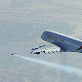 Voler en Jet Pack à côté d'un Airbus A380 : Pub par Emirates